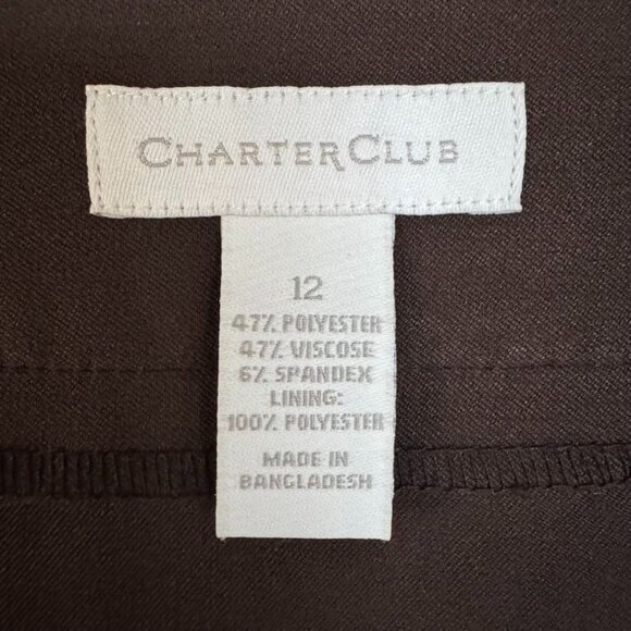Vintage Y2K Charter Club Chocolate Viscose Blend Brown A line Midi Skirt Size 12 - Picture 7 of 7